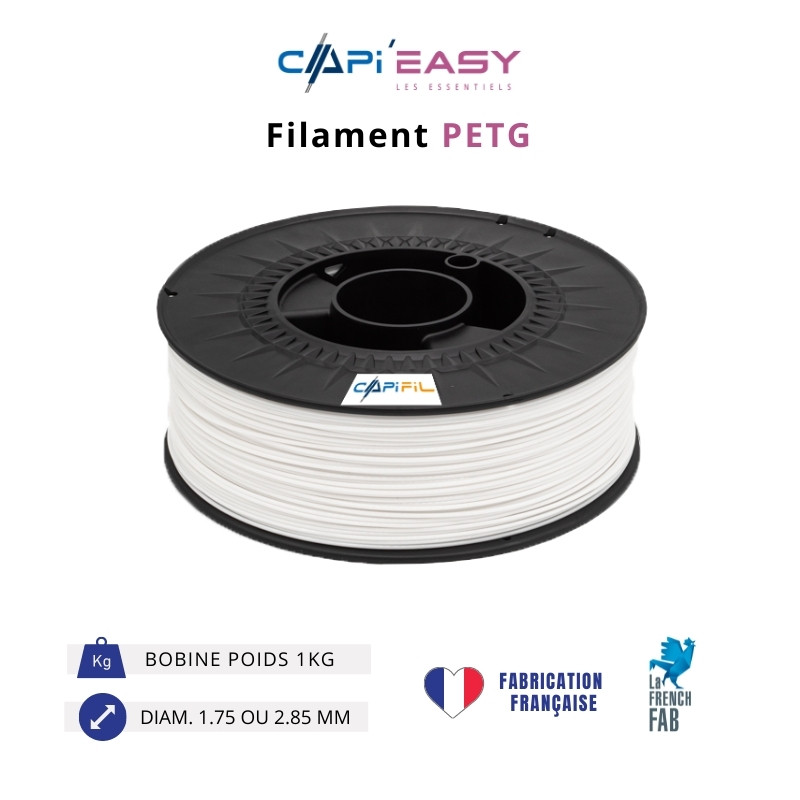 Filament 3D PETG Blanc - CAPI'EASY