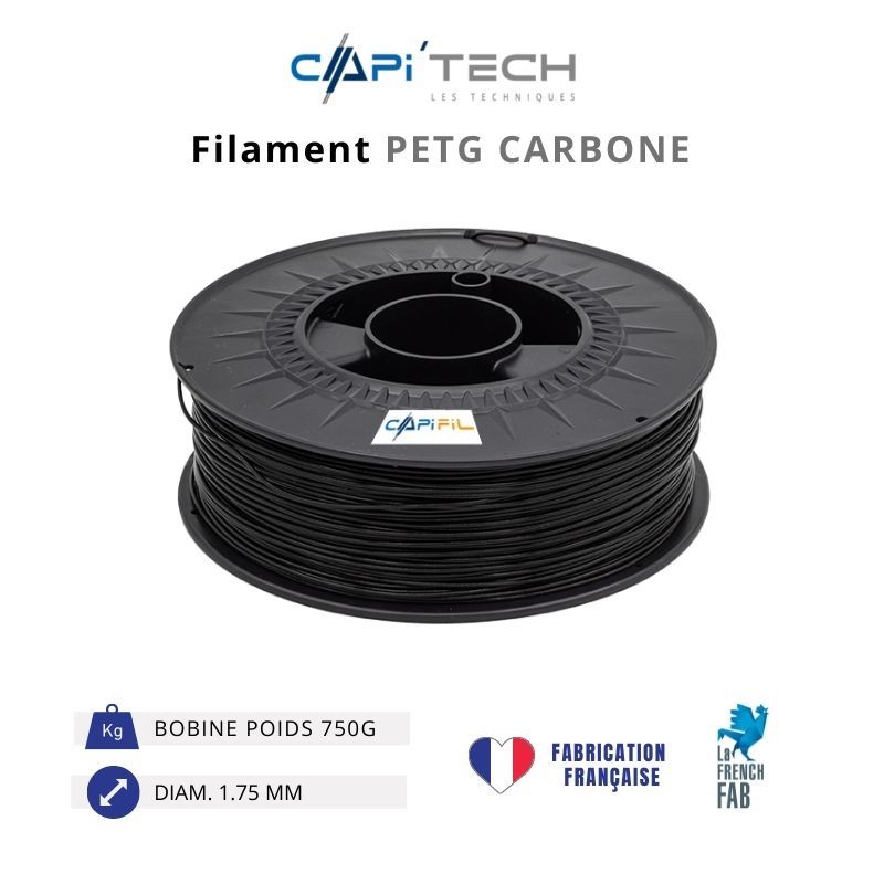Filament 3D PETG Carbone - CAPI'TECH