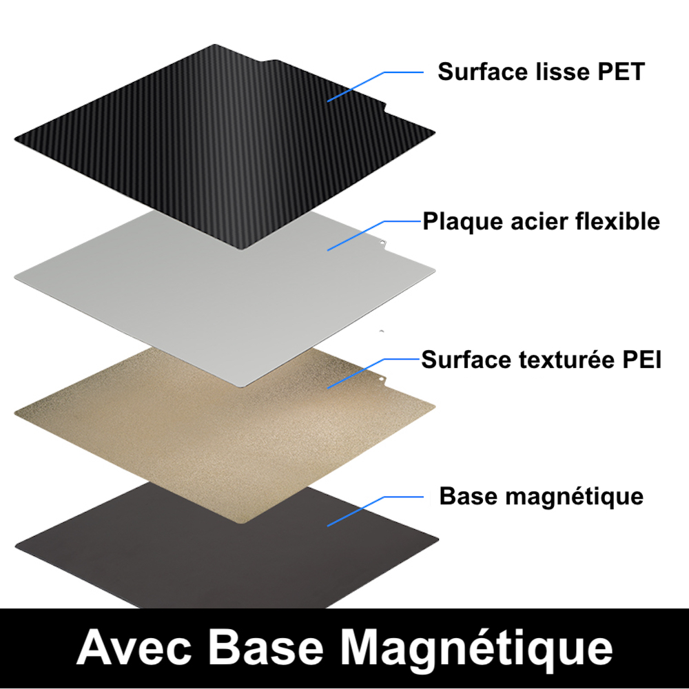 Plateau magnétique pour Imprimante 3D 310X310MM