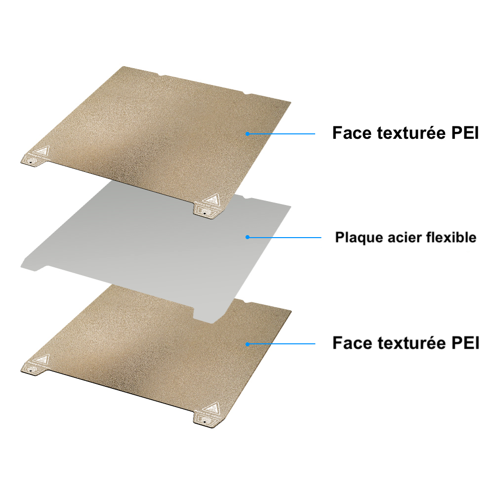 Plateau flexible double PEI 310x315mm